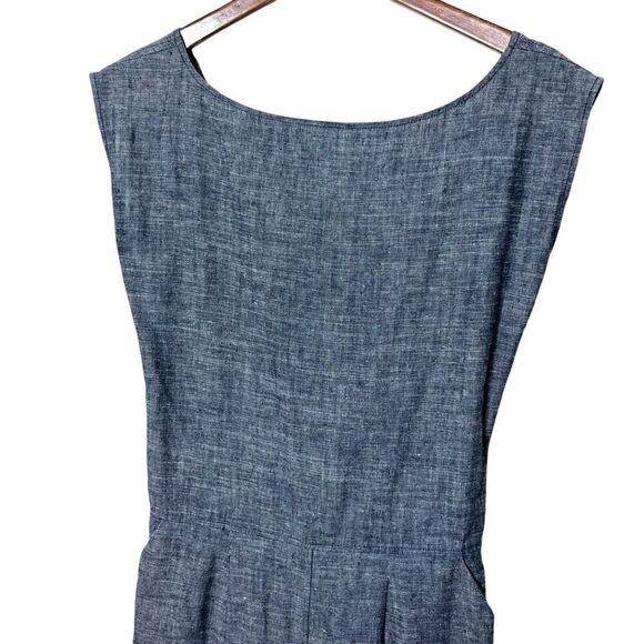 Ozma Chambray Matador Jumpsuit Blue Organic Cotton Blend Women’s Size XS - Picture 4 of 15